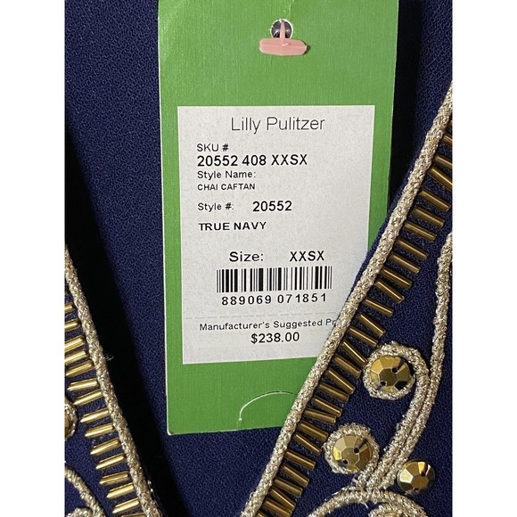 Lilly Pulitzer 'Chai'‎ Embellished Caftan Dress (XXS/XS) - Picture 3 of 6